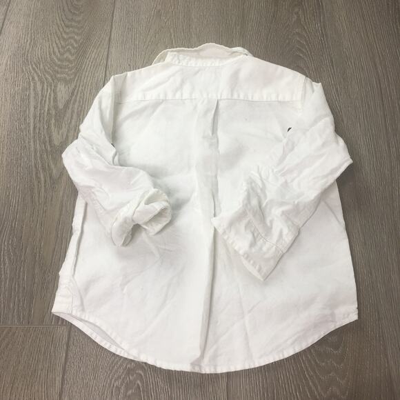 Janie and Jack Kids Boys Button Down Long Sleeve Shirt 100% Cotton White Size 3 - Picture 4 of 6